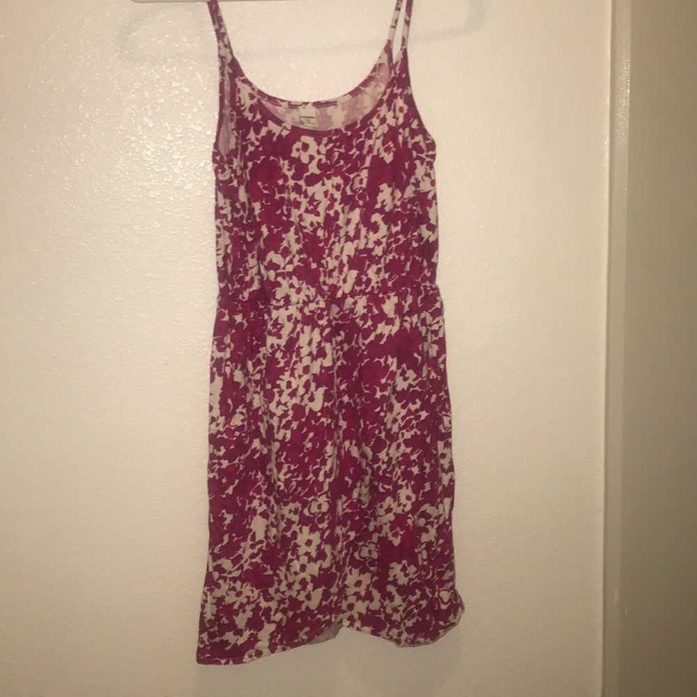 Old Navy pink floral faux-wrap dress